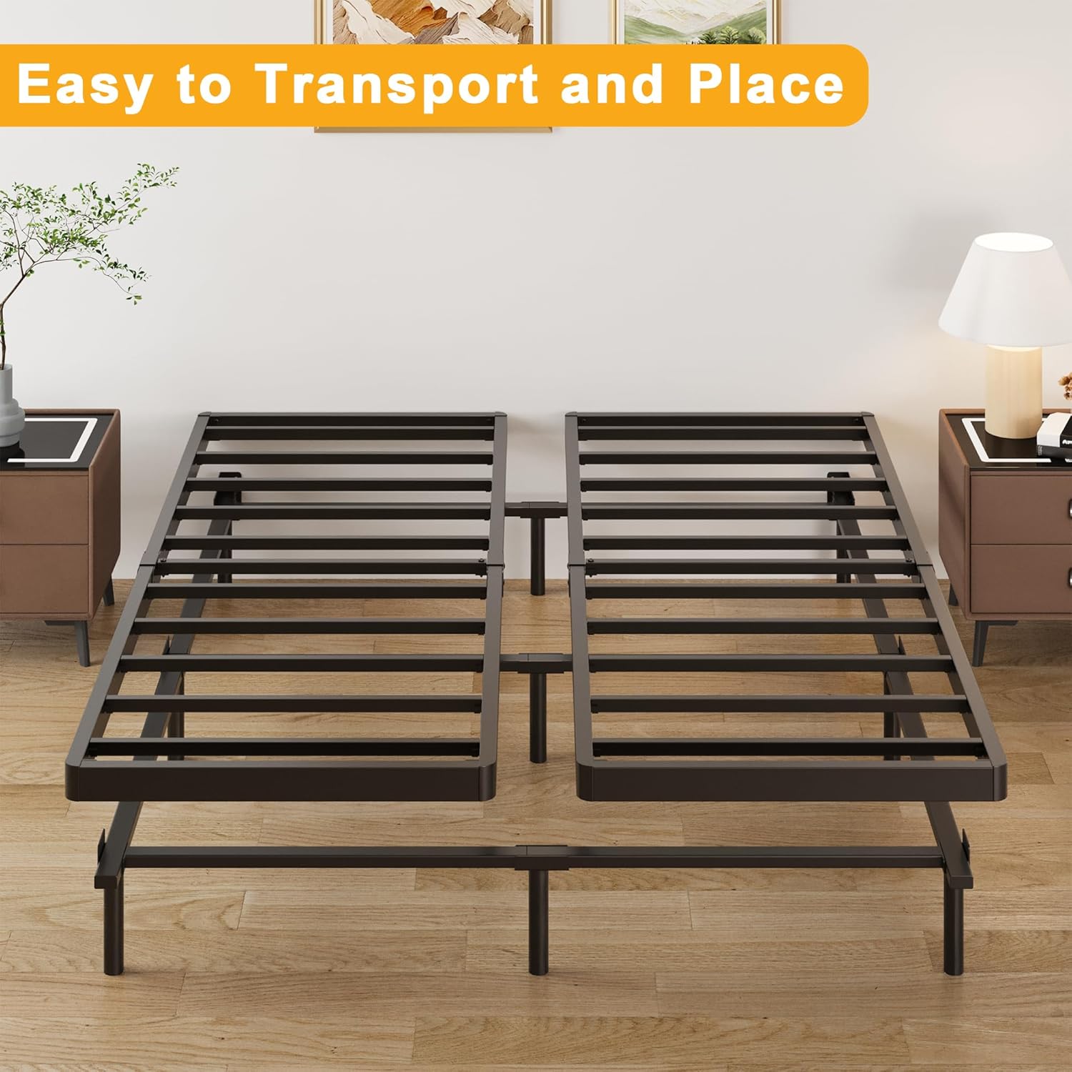 2 Inch Split Cal King Box Spring Low Profile, Heavy Duty Metal Bunkie Board California King, Easy Assembly, Noise Free - Image 5