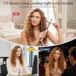 Small Curling Iron 3/8 Inch with Clamp, 9mm Long Barrel Hair Curling Wand for Short & Long Hair, Ceramic Mini Curler Dual Voltage for Traveling, Adjustable Temp