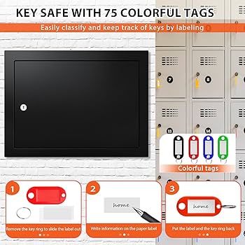Amazon.com: Nebakne 75 Keys Key Lock Box Wall Mount with 75