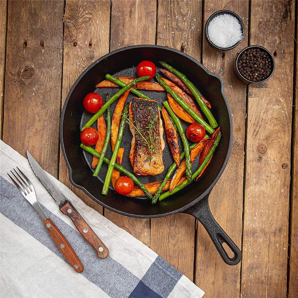 Cast Iron Skillet, 26 Cm / 21 Cm / 15 Cm Padella Antiaderente in Ghisa per Vari Forni, Fornelli, Barbecue, Cotture al Fuoco,15cm
