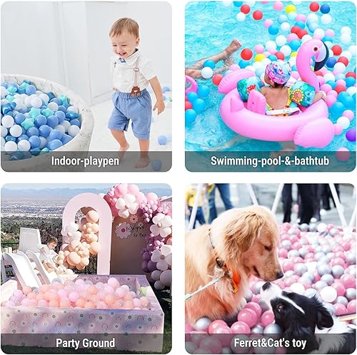 Miniatura 5 de STARBOLO Pelotas para hogueras  100 unidades  4 colores  Pelotas de juguete de plástico a prueba de aplastamiento para niños, bolas de océano de oso