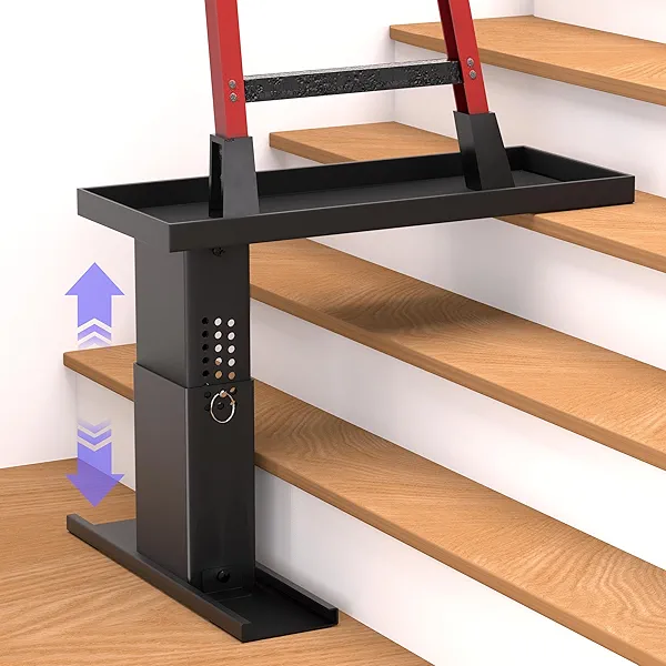CHICAURA Ladder Leveler Pro | Heavy-Duty Ladder Stabilizer for Stairs | 750lb Safety Ladder Platform & Extender, Adjustable 12.6"-19.6" | Fits Ladders up to 23.5" Wide