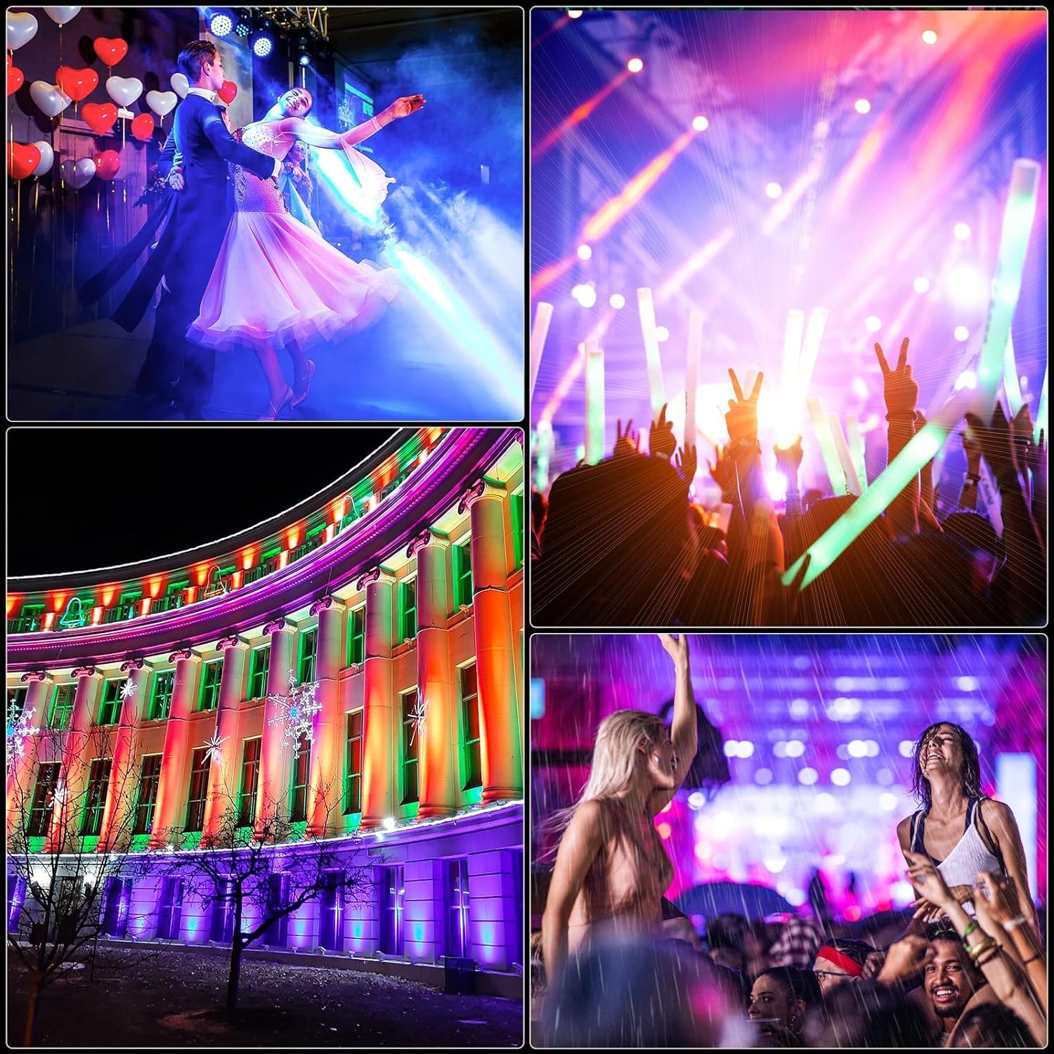 4PCS 6 x 3W IP67 Wasserdichtes LED Par Scheinwerfer, RGBW 4 in 1 Par Licht mit Fernbedienung LED Bühnenlicht, für Disco, Outdoor-Auftritte, DJ Show, Party, Bar, Bühnen