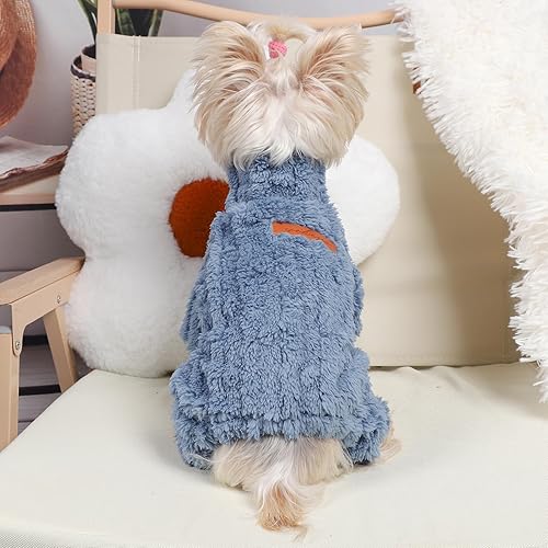 Miniatura 5 de Suéter para perro, pijama de invierno para cachorros, ropa para perros pequeños, niños y niñas, pijamas de forro polar cálido para mascotas,