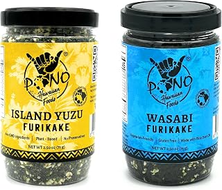 Pono Hawaiian ISLAND YUZU/WASABI NORI Furikake Rice Seasoning Premium Ingredients-Gluten-Free and Non-GMO-Multi-Purpose –Free from Preservatives & Artificial Colors–Japanese Seasoning-5 oz (142g)