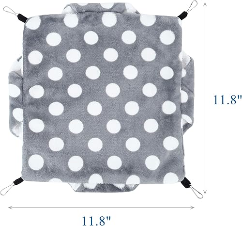 Miniatura 3 de Mogoko Juego de cama de hamaca y casa de ratas de vellón, cama colgante de 2 niveles y cueva de anidación para conejillos de indias, hámster, hurón,