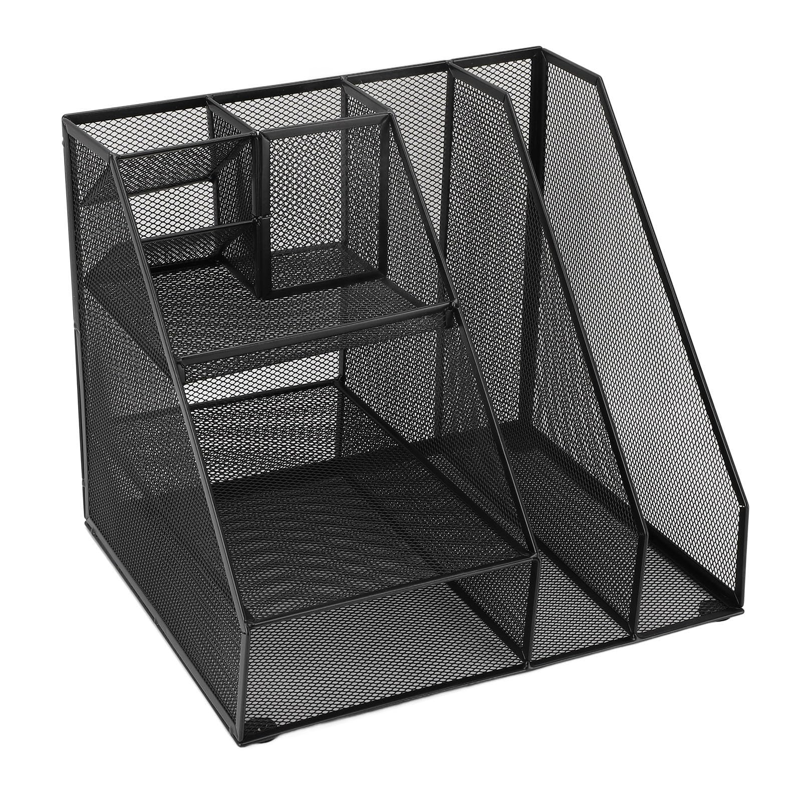 Topiky Organizer da Tavolo in Rete di Ferro con Portapenne, Portadocumenti Multifunzionale per Forniture da Scrivania per Ufficio