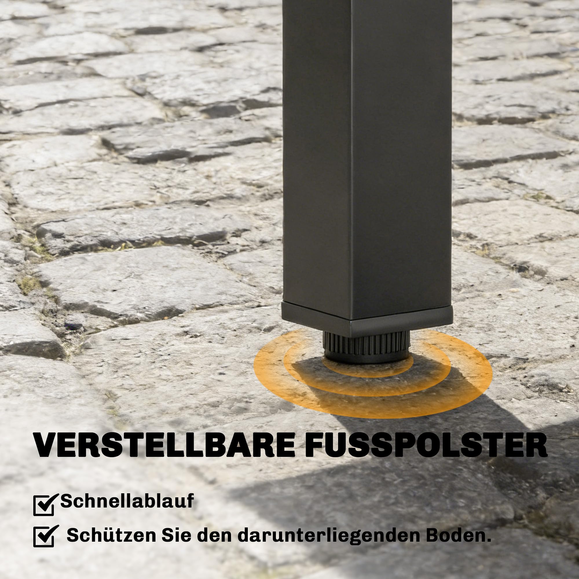 Outsunny Gartentisch Ausziehbarer 80/160 x 80 cm Aluminium Esstisch für 4-6 Personen, Rechteckiger Balkontisch mit Lamellenplatte, Wetterfest Terrassentisch für Garten, Terrasse Balkon Schwarz