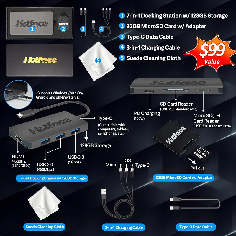 Lenovo Ideapad 3 15.6" FHD Chromebook, Intel Celeron N4500, 4GB RAM, 224GB Storage (64GB SSD+160GB Docking Station Set), ‎Intel UHD Graphics, Full Size Keyboard, Chrome OS, Artic Gray image 2