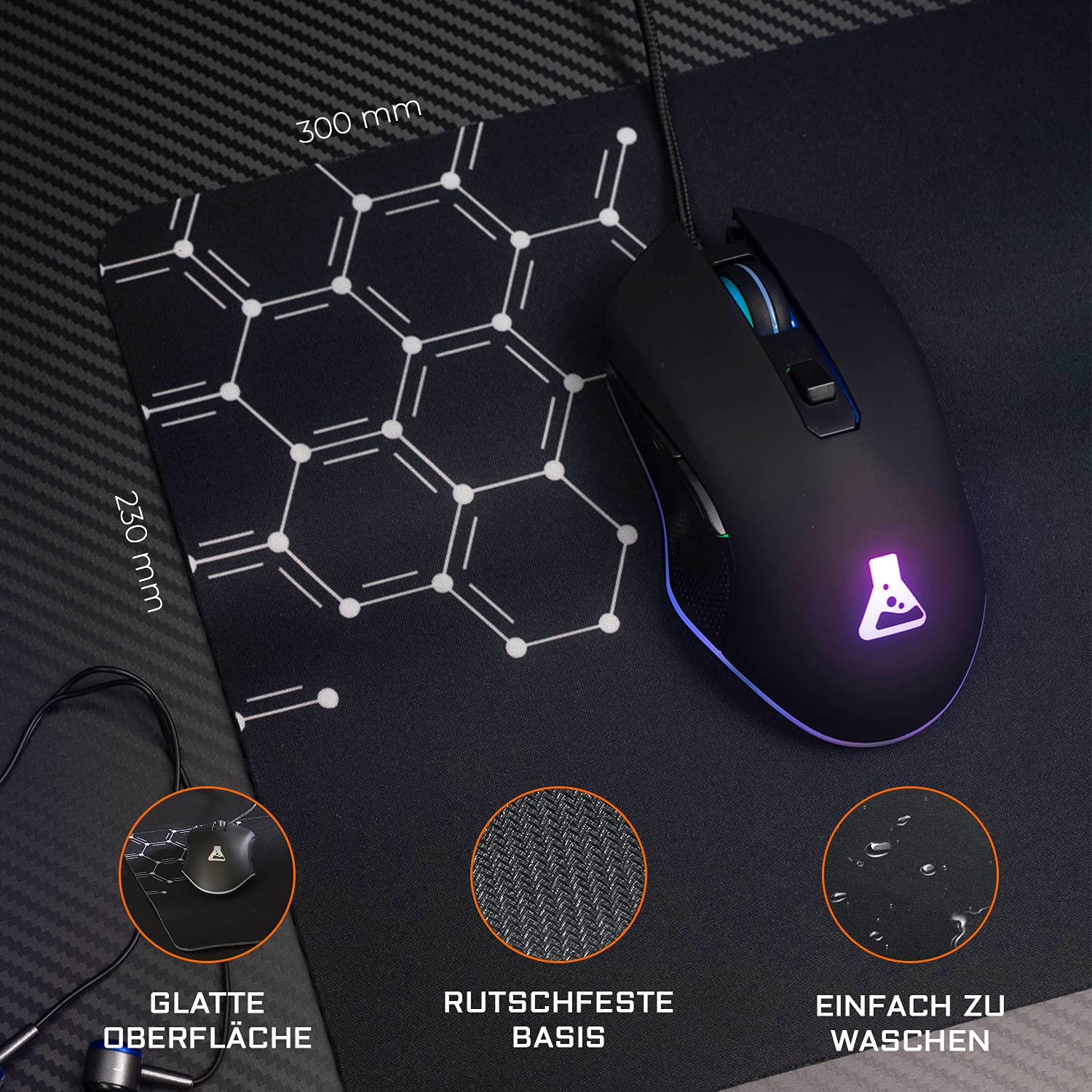 G-LAB Combo Helium Gaming Tastatur und Maus Set RGB Beleuchtet QWERTZ Ergonomische Gamer-Mouse PC PS4 PS5 Xbox One