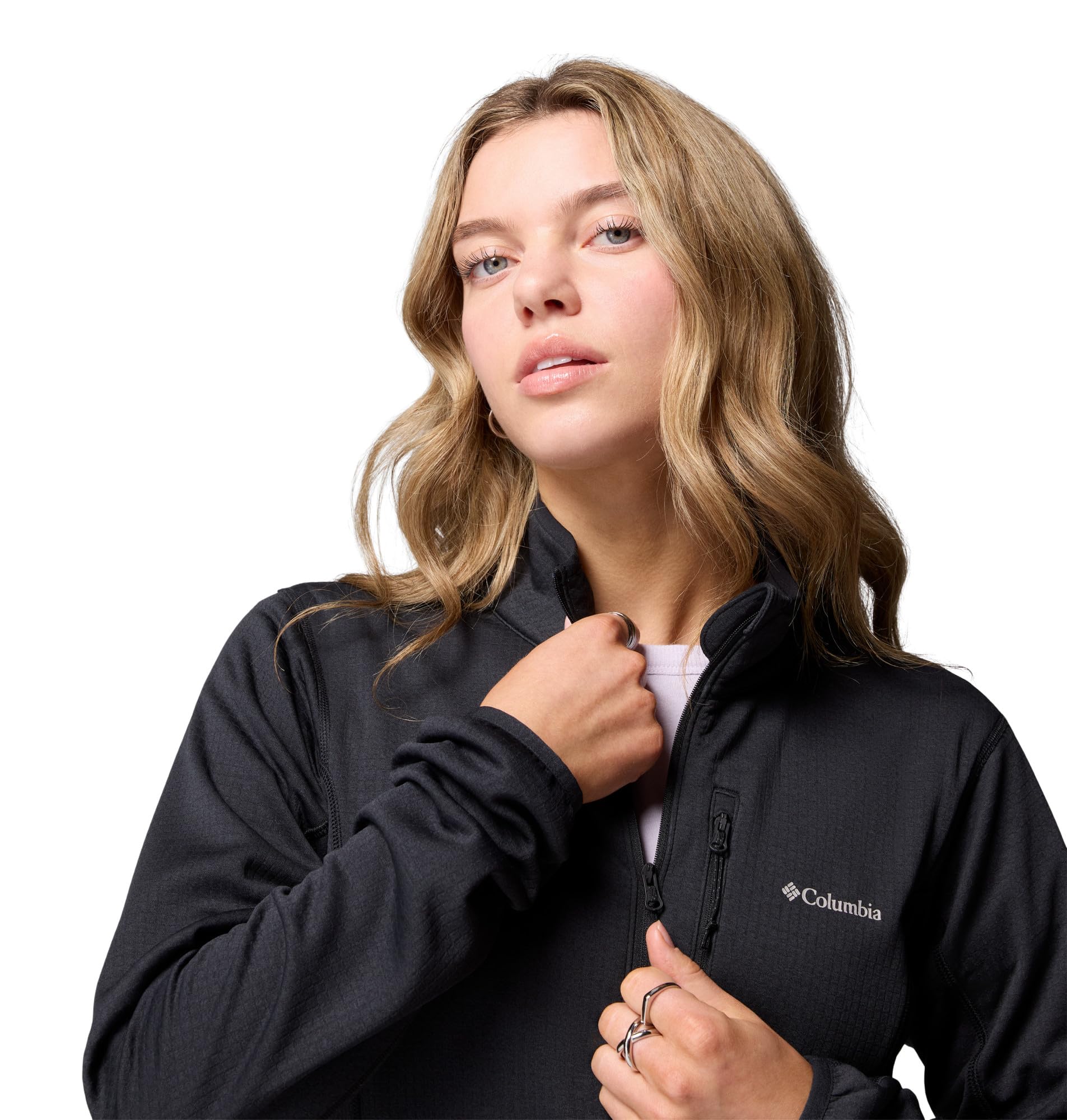Columbia Essential Hike Grid Fleece Full Zip, Giacca In Pile Con Cerniera Intera Donna