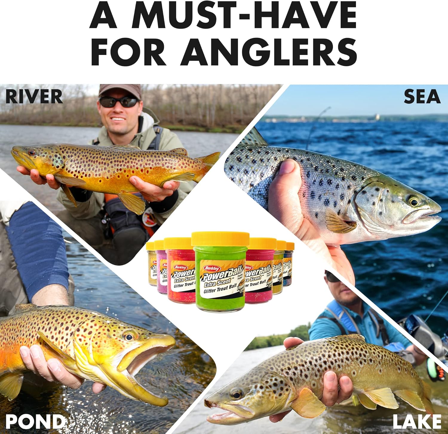 Lurwind Berkley PowerBait Combo Glitter Trout Dough Bait Bundle - 6-Pack with Rigging Guide - Versatile Floating Trout Nibble for Freshwater & Saltwater - Premium Trout Fishing Baits & Attractant