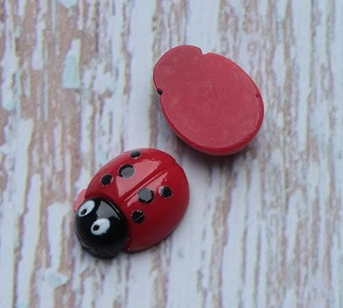 Miniatura 3 de Sowaka 20 adornos de mariquita, pequeños adornos de resina con parte trasera plana, decoración de mariquita falsa para clip de pelo, proyectos de