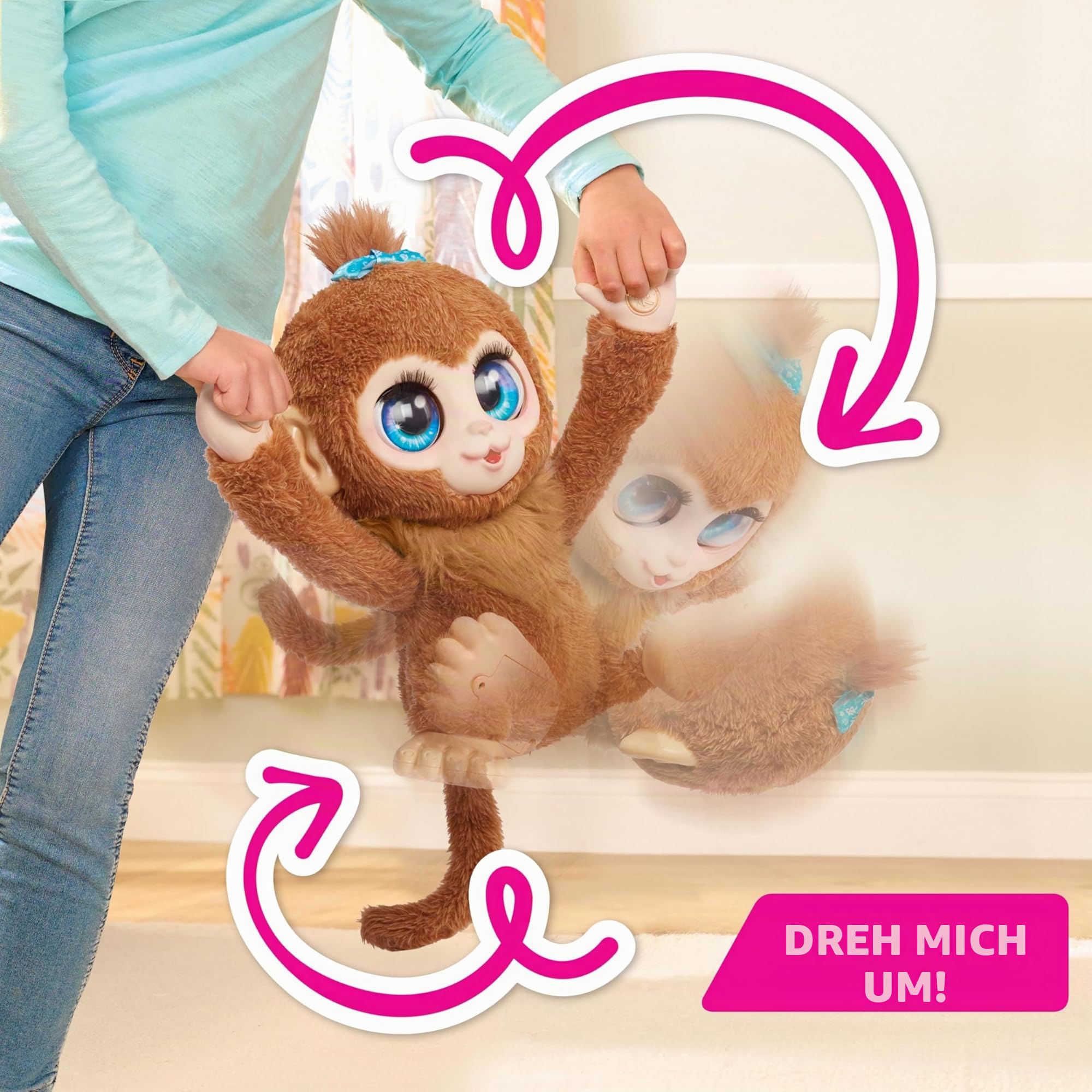 FurReal Peanut, das verspielte Äffchen, interaktives Spielzeug, 38 cm großer Plüschaffe mit Soundeffekten, Kinderspielzeug ab 4 Jahren von Just Play