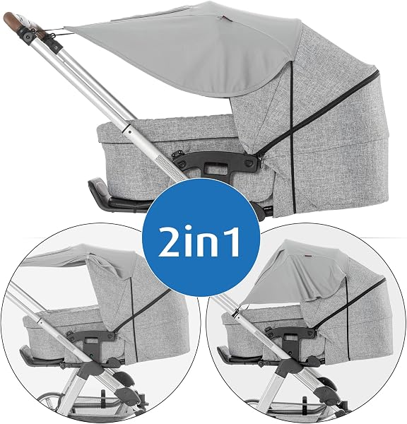 reer ShineSafe Premium Sonnensegel und Schlummertuch für den Kinderwagen, grau - 2