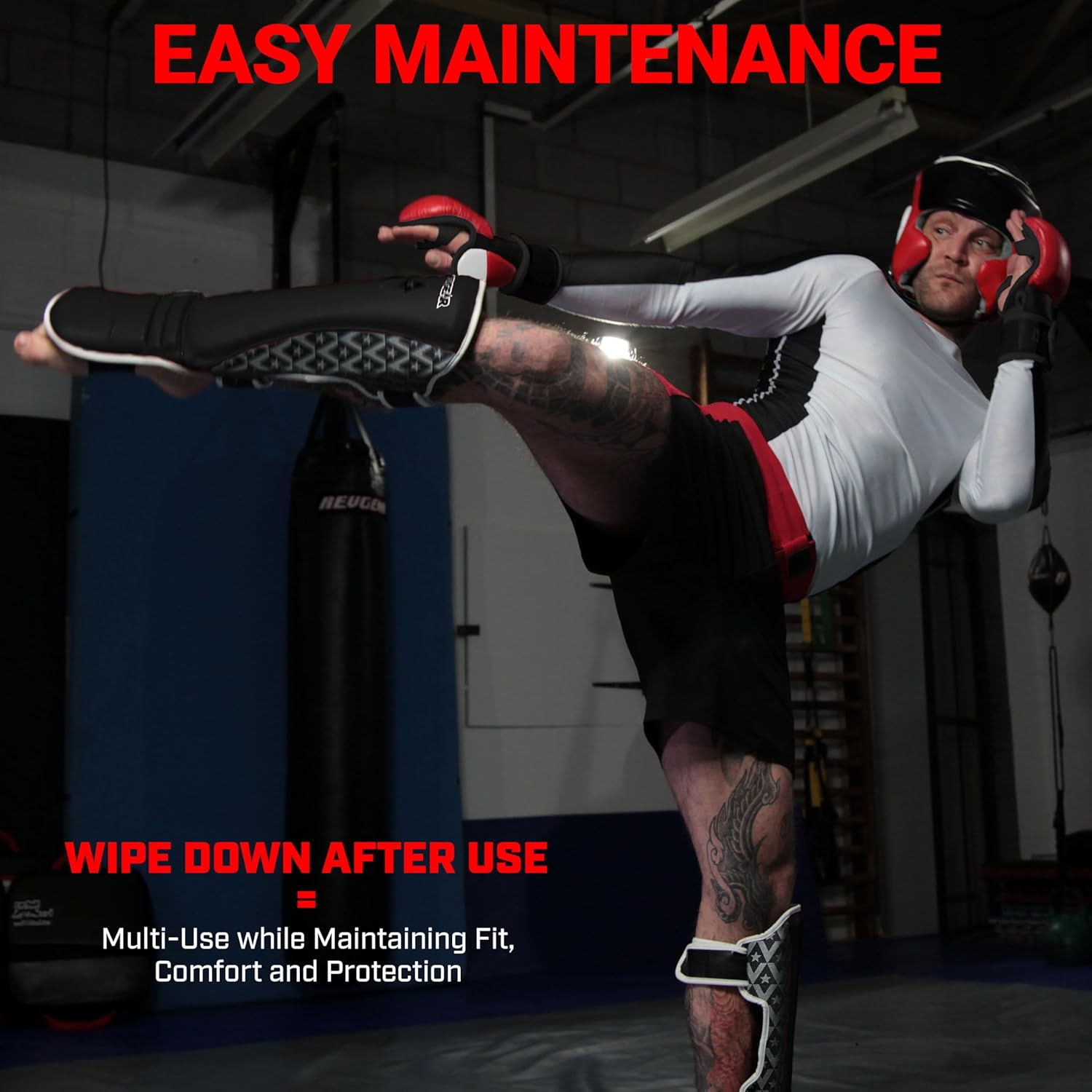 Revgear Superlite Light Weight Leather Shin Guards | for Martial Arts and MMA