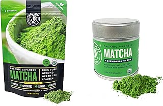 Jade Leaf Matcha Culinary + Ceremonial Matcha Bundle - Organic Matcha Green Tea Powder Culinary Pouch (100g) and Ceremonia...