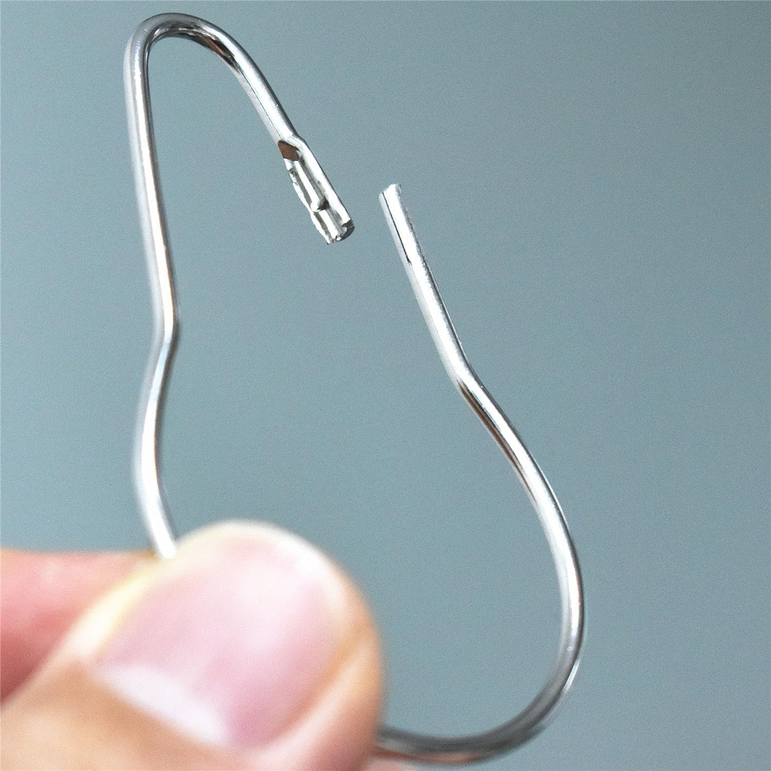 Silver Shower Curtain Rings Metal Hooks Ring (24 Pack) Nickel Plated Rustproof for Bathroom Shower Rod