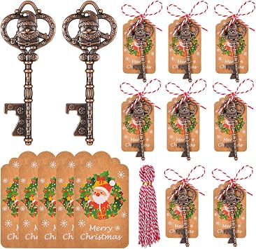 Festive 50Pcs Key Bottle Openers for Christmas Santa Claus Themed Events - Perfect Party Favors, Souvenirs, and Gifts for Guests + Individual Packaging!