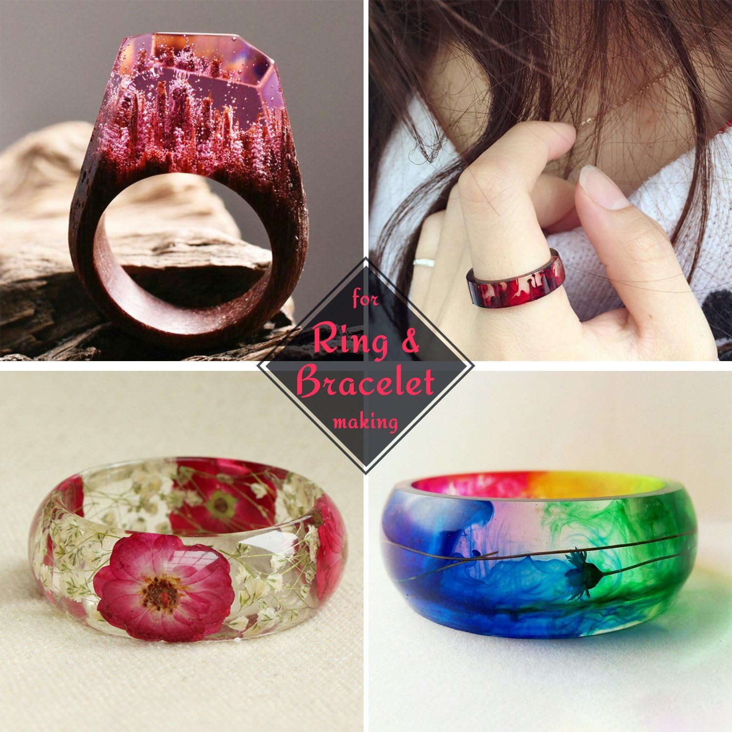 UV Resin - 200g Hard Type Crystal Clear Glue Ultraviolet Curing Epoxy Resin for Jewelry Making Craft Decoration - Transparent Solar Cure Sunlight Activated Resin for Resin Mold, Casting and Coating