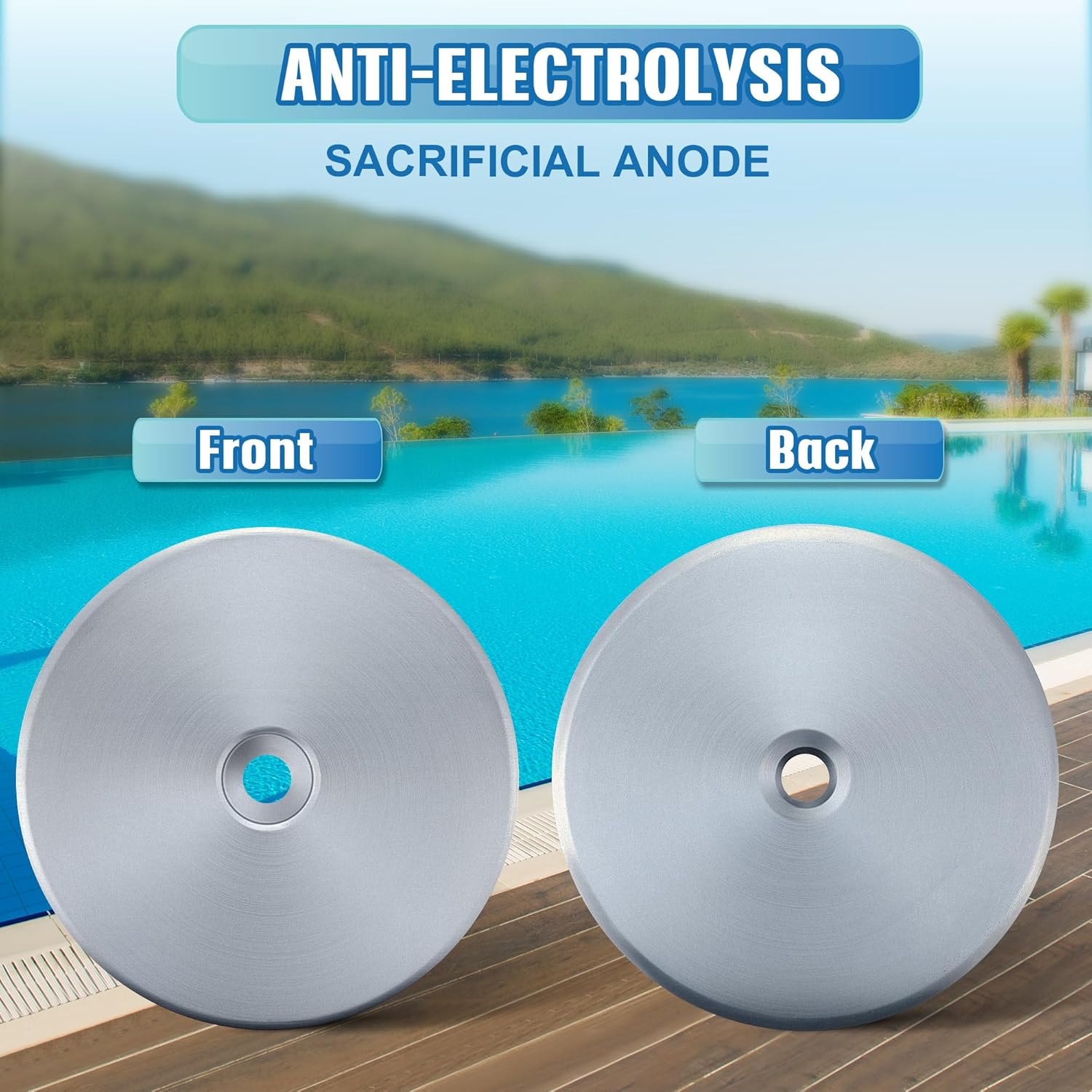 Dreyoo 3 Pack Zinc Anode Weight, 8.57Oz Heavier Pool Skimmer Basket Weight Against Corrosion and Electrolysis Sacrificial Anode, Keep Your Skimmer Basket in Place, Salt System Swimming Pool Must-Have