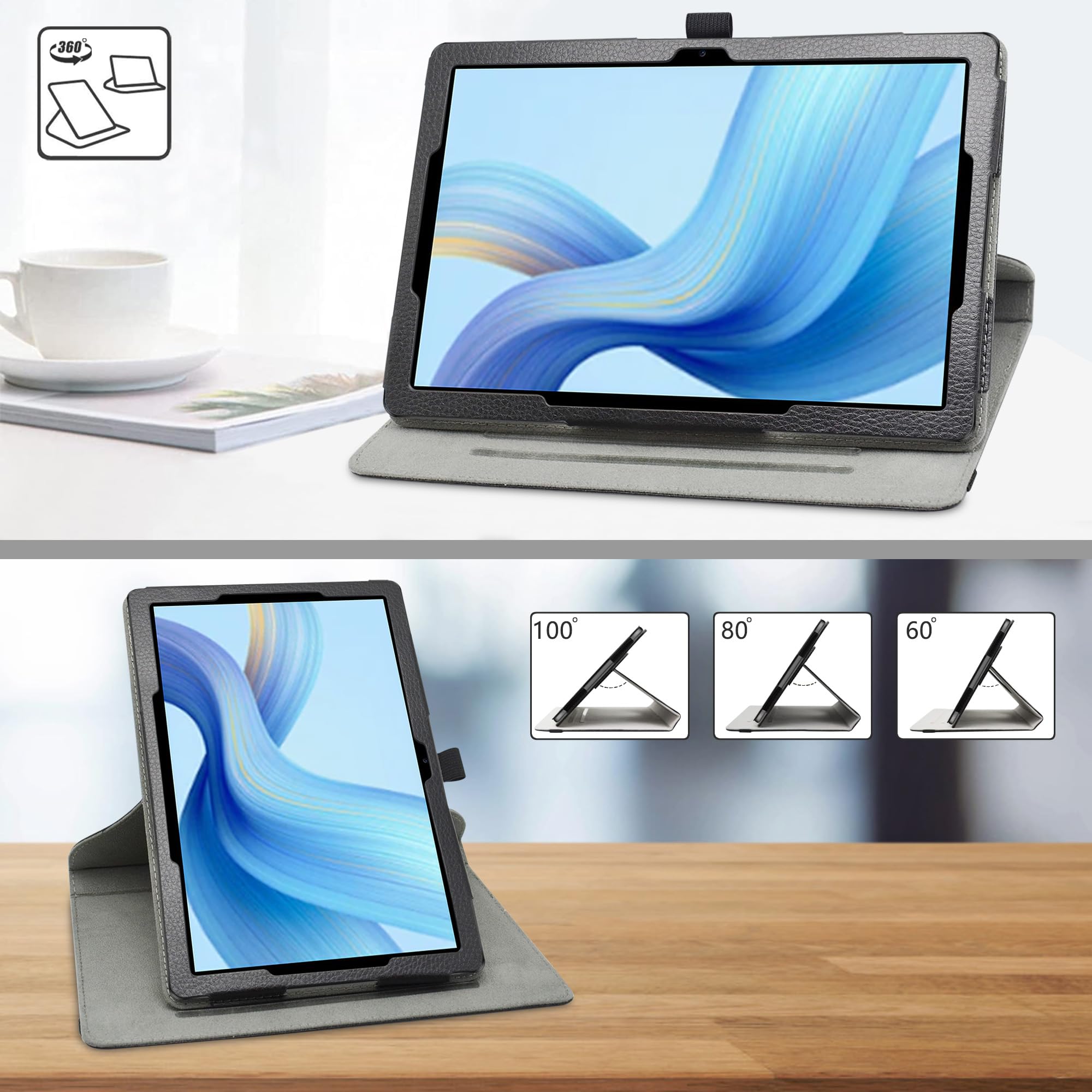 Housse De Protection Pour DOOGEE Tab A9 Plus/Pro Plus 11 Pouces | Cuir PU, Microfibre Intérieure | Support Pliable, Dragonne Incluse