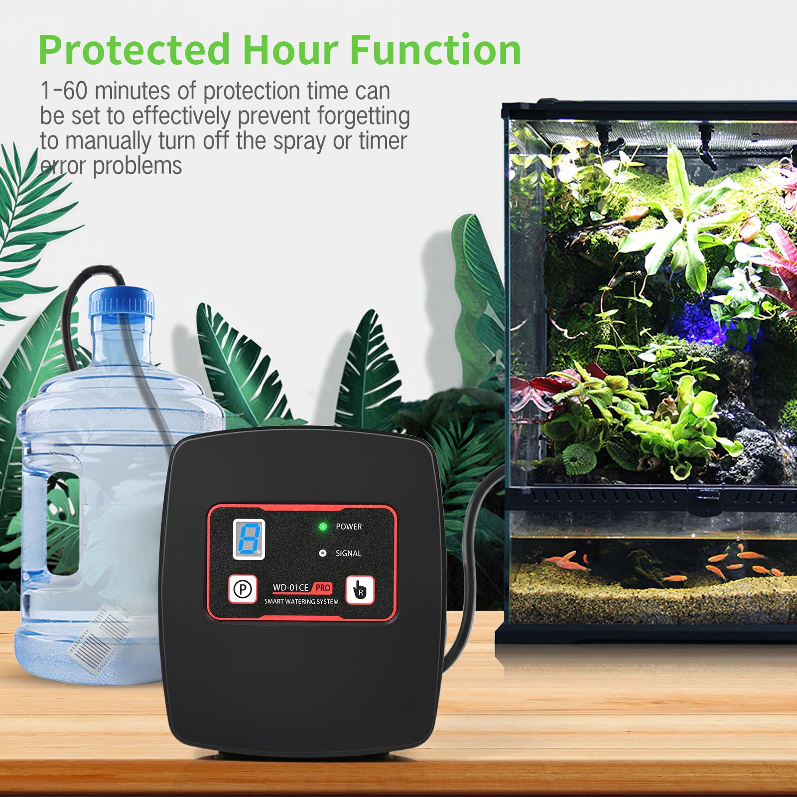 Système d'arrosage intelligent pour terrarium avec minuterie et 4 buses réglables 360°