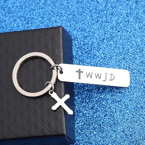 Miniatura 4 de WUSUANED Joyería religiosa WWJD Cruz Brazalete Brazalete Brazalete Primera Comunión Regalo