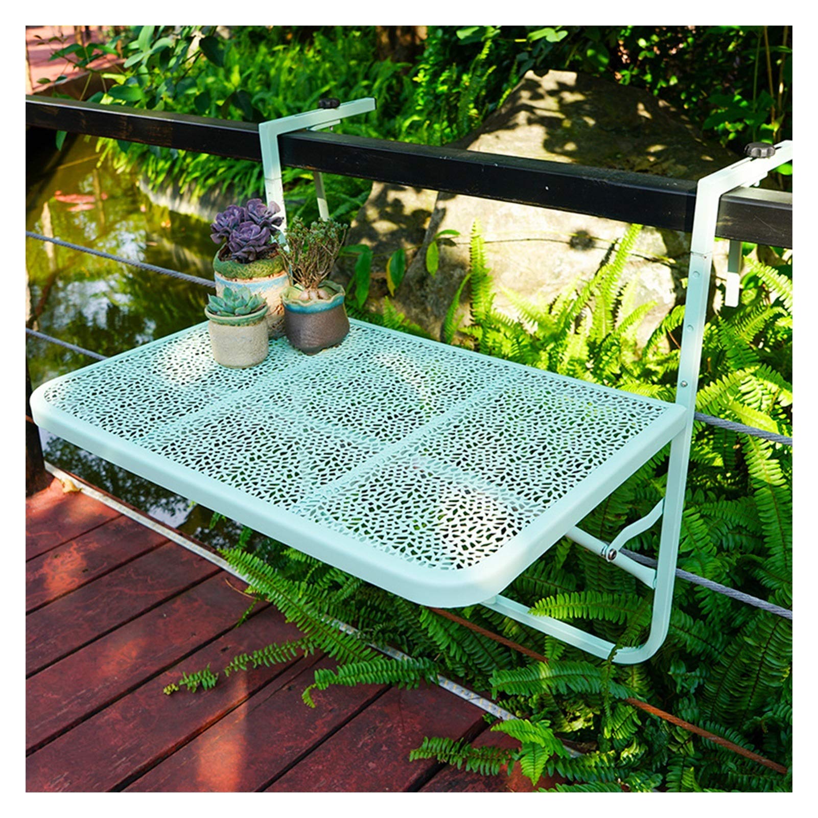 Table de balcon suspendue pliante de finition supérieure coloris green