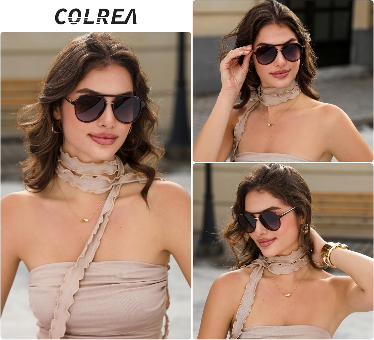 Polarized Aviator Sunglasses for Women, Retro Big Frame 70s Vintage | metal frame UV400 protection, lightweight classic retro shades, polarized lens, aviator style