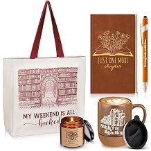 5'li Set Kitap Severler Okuyucu i in Hediye Kanvas Tote  anta G nl k Defter ve T kenmez Kalem Seramik Kahve Kupas  Mantarl  Alt Kokulu Mum Gen ler i in  retmen K t phaneci Kitap Yazar