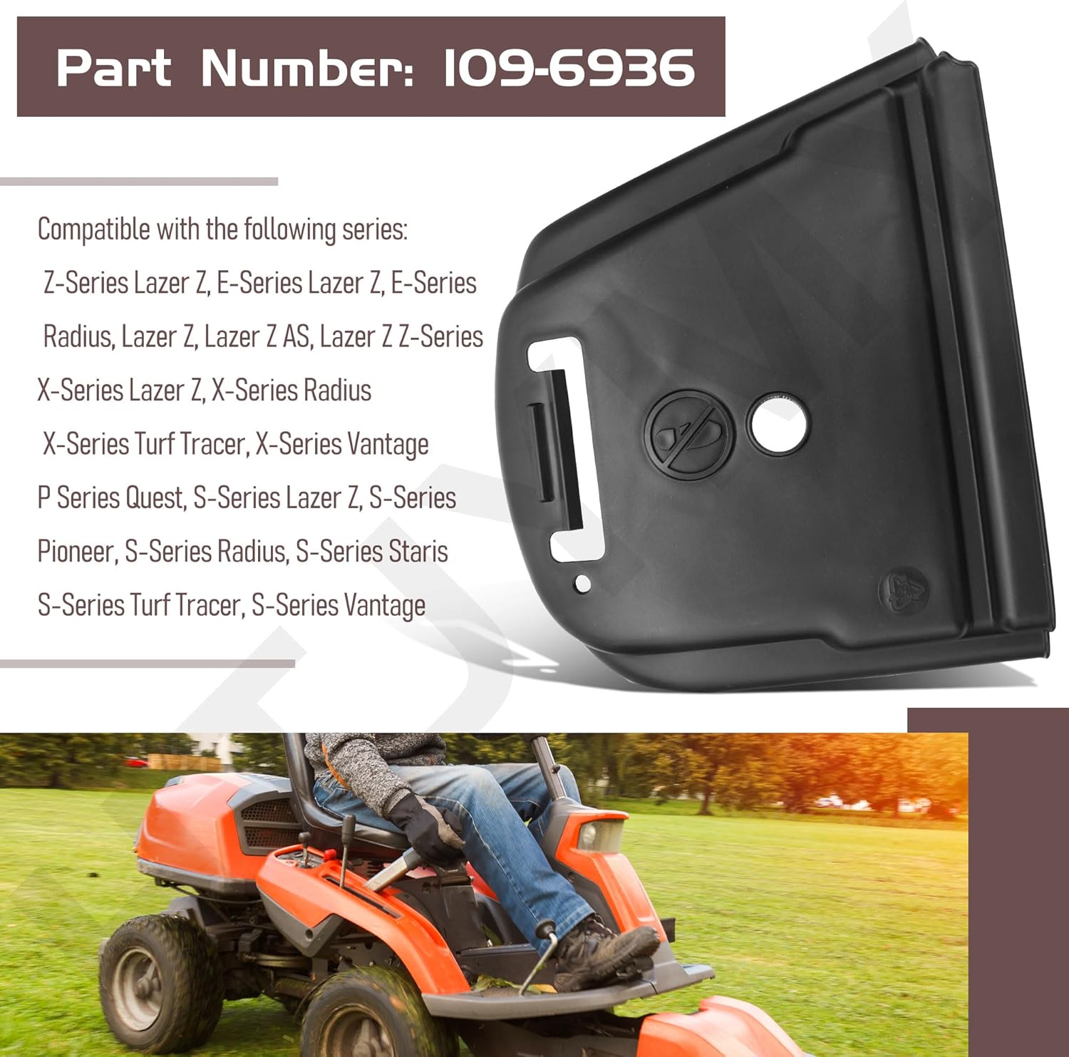 109-6936 Left Hand Belt Cover Compatible with Toro Commercial Zero Turn Mowers Model 78922, 78924, 78953, 79504, 79505, 79518, 79548 79549 79551 79558 79559