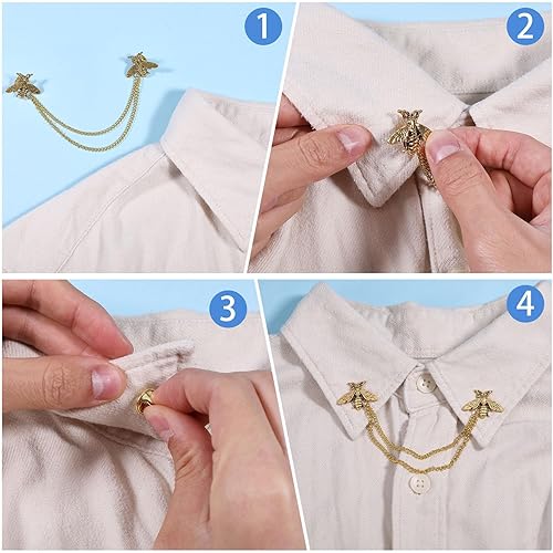 Miniatura 4 de CHGCRAFT Broches y alfileres de cadena de abejas para mujer, broche de seguridad para decoración de ropa, joyería