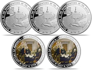 5 Pcs Declaration of Independence Challenge Coin President Day US Commemorative Gift