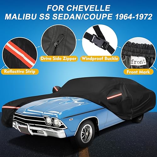 Miniatura 77 de Funda impermeable para Dodge Charger para todo tipo de clima, funda de automóvil de 6 capas impermeable para todo tipo de clima, 210T, resistente al