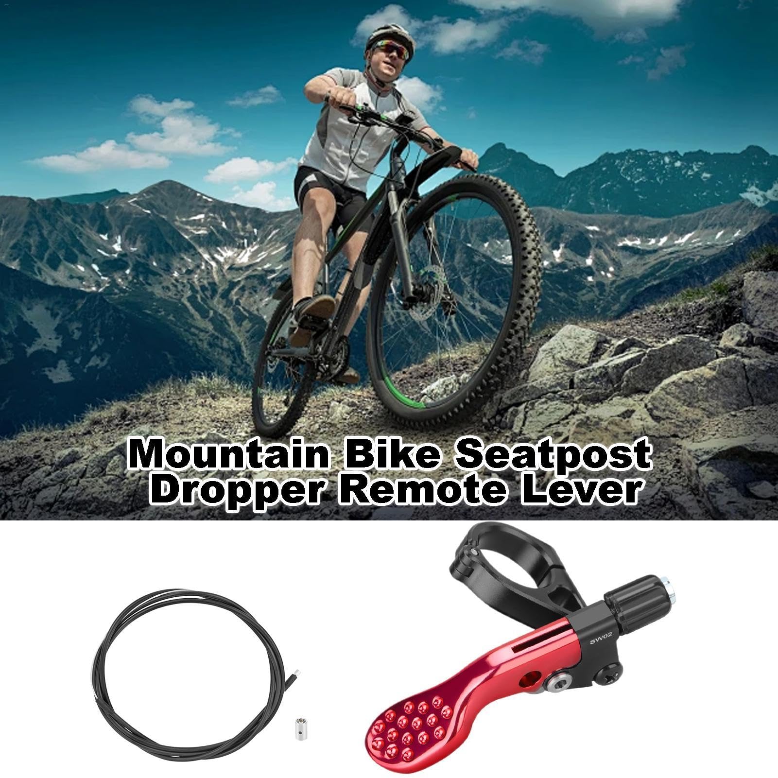 Kit De Tige De Selle Télescopique Pour VTT – Câble PVC 1700mm, Aluminium 22.2mm, Réglage Fin Pour Descente Et Montée