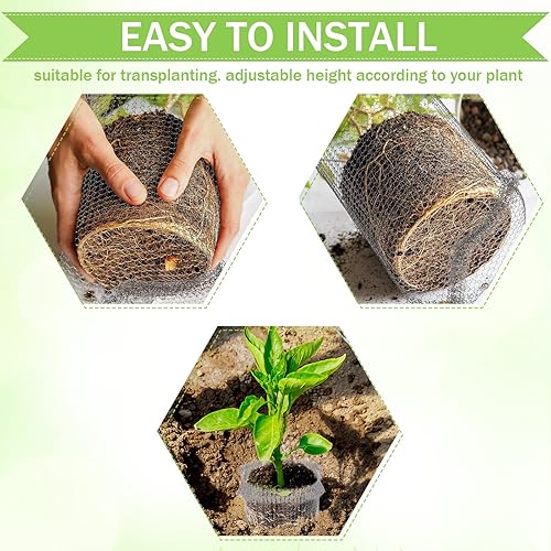 Miniatura 4 de 24 cestas de protección de raíces, cestas de alambre resistentes de acero inoxidable para plantas, 5 tamaños, cesta de alambre grande, jaula de