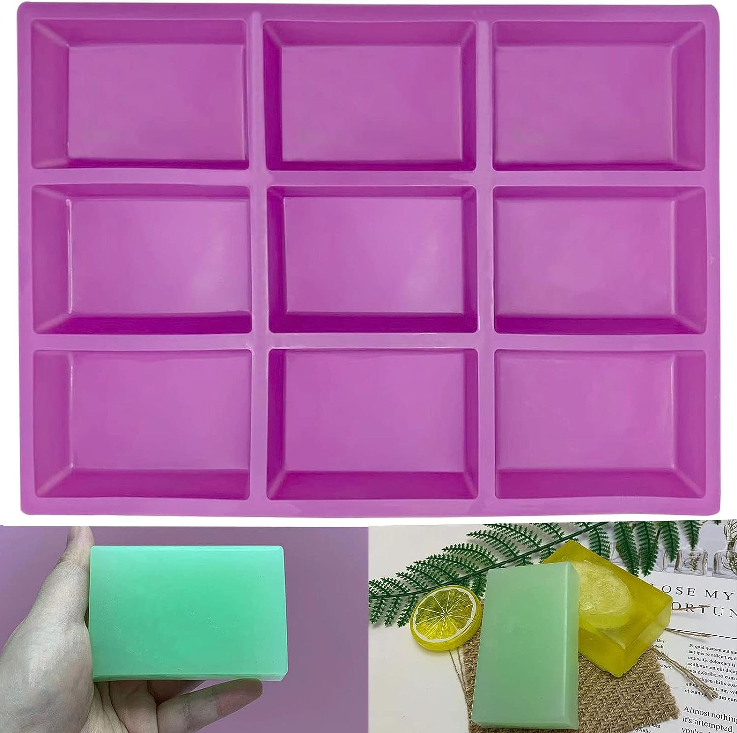 Bake House Rectangle Silicone Soap Mold 4oz, 9 Bar Soap Mold for Soap Making, Thick and Durable with Flat Sides and Smooth Lines-image-10