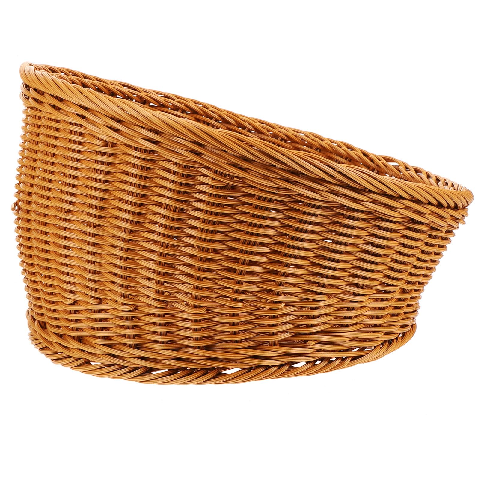 Homoyoyo Cestino Intrecciato in Finto Rattan da 31 CM Organizer da Tavolo per Riporre Oggetti in Cucina e Soggiorno Portaoggetti Rustico Resistente Design Artigianale Intrecciato