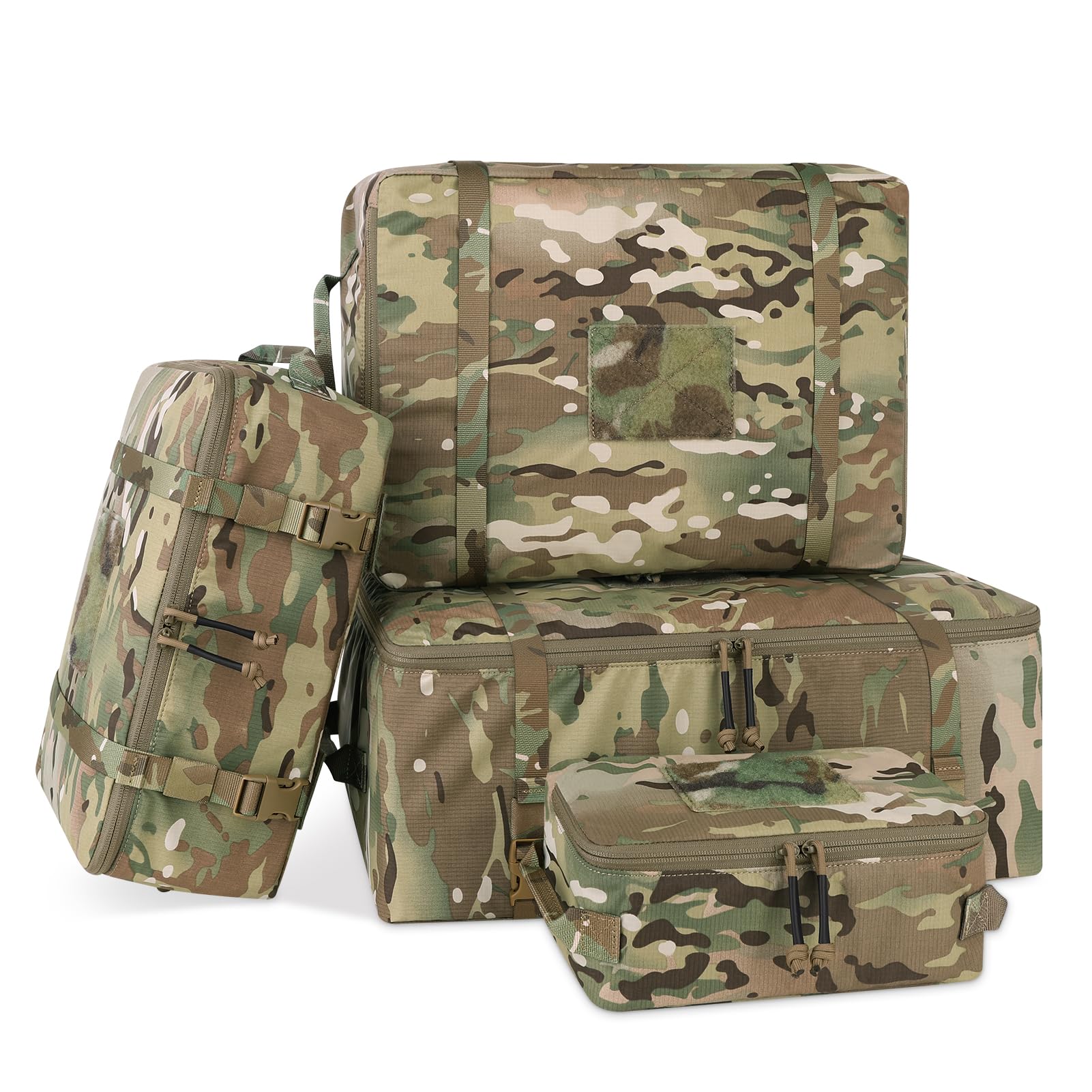 PETAC GEAR 4 PCS Tactical Modular Packing Cubes with Waterproof Material, Large Capacity Storage Bag, Easy Clean Outdoor Travel Organize Storage