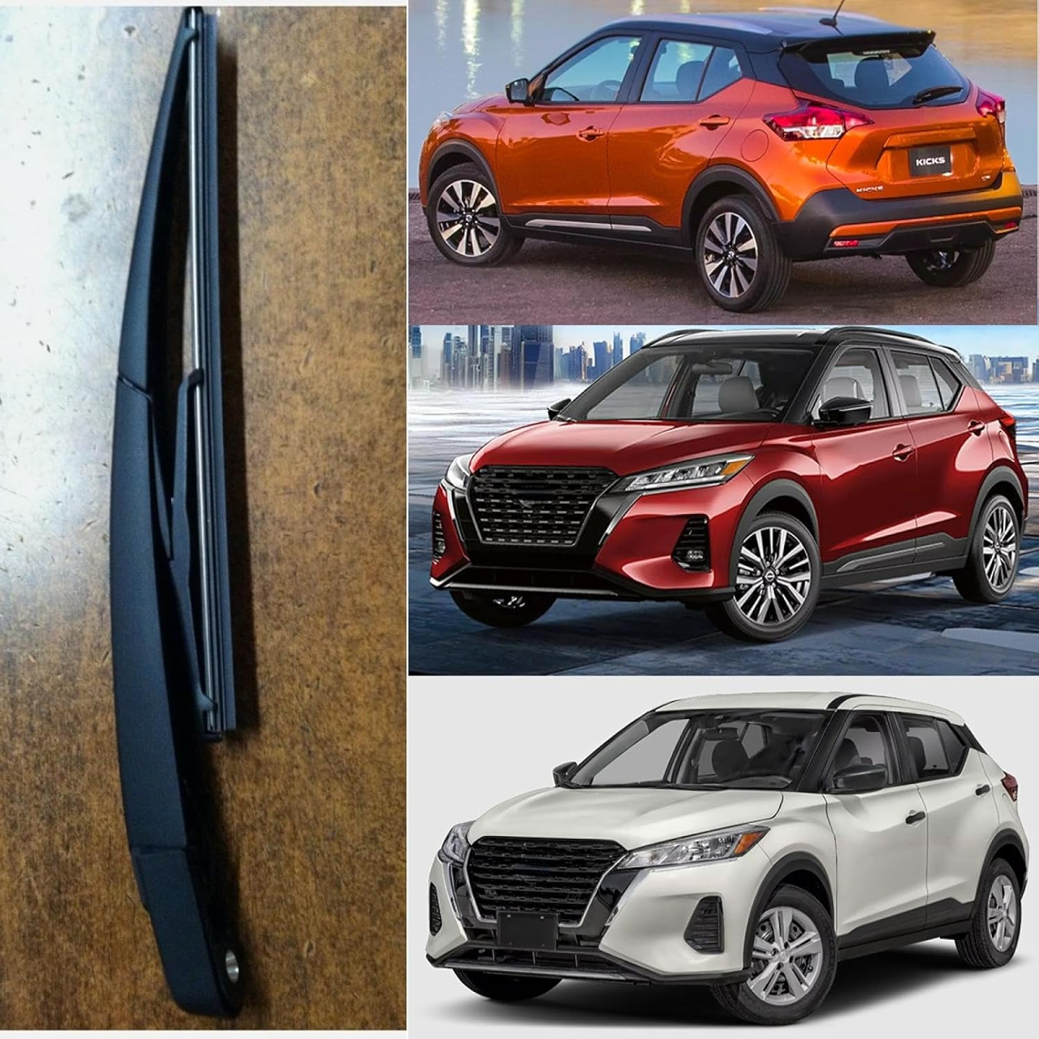 Rear Wiper Blade Arm for Nissan Kicks 2017-2024 Exact for S SR SV Advance Bitono Exclusive Platinum Sense Trims Back Windshield Wiper Blade Set Replacement for 2017 2018 2019 2020 2021 2022 2023 2024