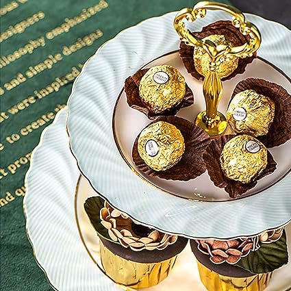 Amazon ケーキスタンド3層ケーキスタンドセラミック取り外し可能なデザートテーブルアフタヌーンティーカップケーキ スタンドデザートスタンドハンドル付き多目的ケーキトレイケーキディスプレイスタンド 色 白 実用的 ケーキスタンド オンライン通販