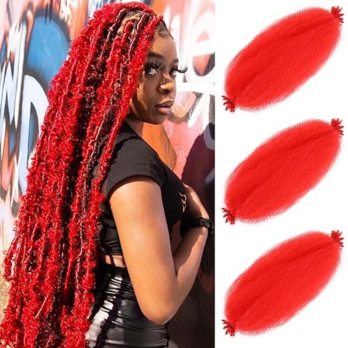 Vista 69 de Cabello afro trenzado elástico color marrón claro de 16 pulgadas, paquete de 3 T27, cabello afro preesponjado y trenzado elástico, cabello afro