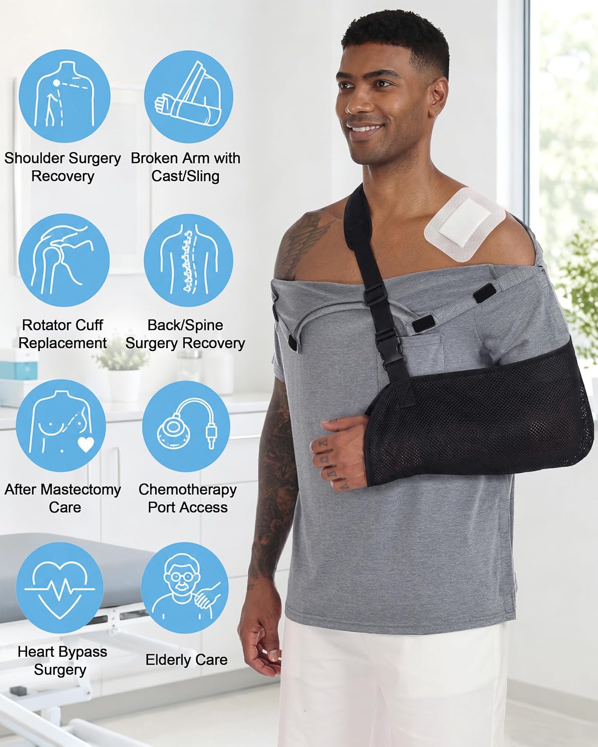 Shoulder Surgery Recovery Shirts for Men
