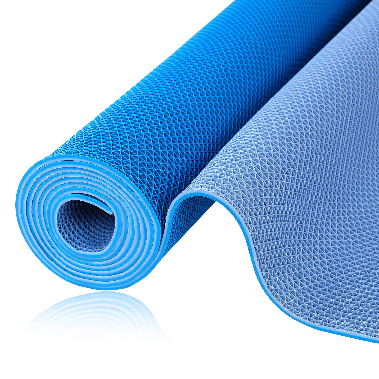 TEEMO 1Pcs Non Slip Pool Mats for Deck 3x10ft Rubber Drainage Mat Pool Mats for Deck Pool Bathroom Flooring Double Sided Colored Rubber Mat for Floor Outdoor Indoor Supplies (Lake Blue and Misty Blue)