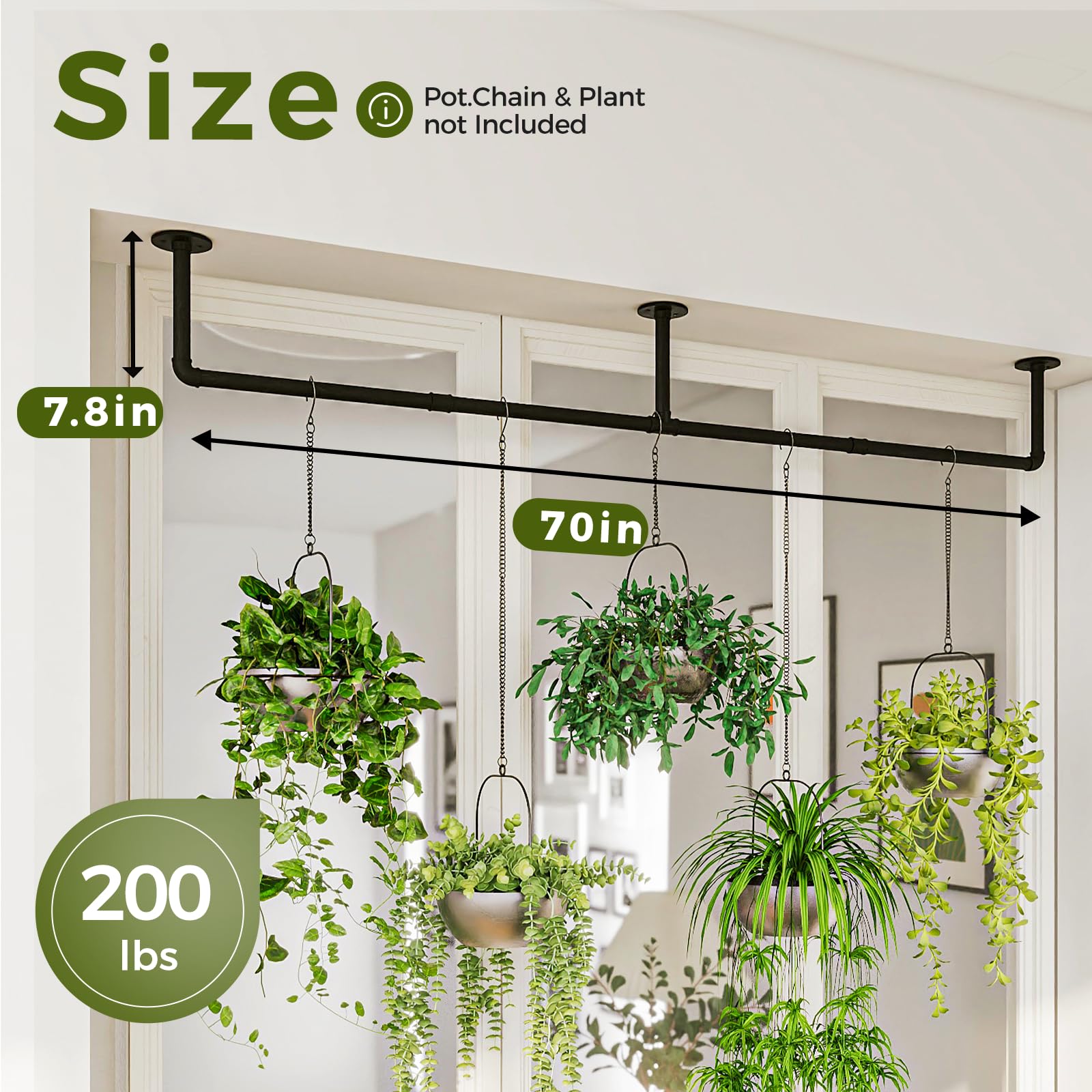 アラログハンギングプランター　ワイド　一段 Amazon.co.jp: Bamworld 植物ハンガー 屋内 70インチ ハンギング