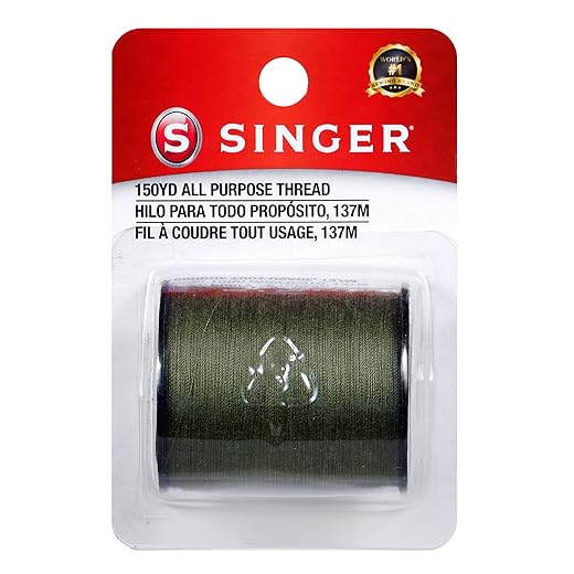 SINGER 60200 All Purpose Polyester Thread, 150-Yard, Olive Green