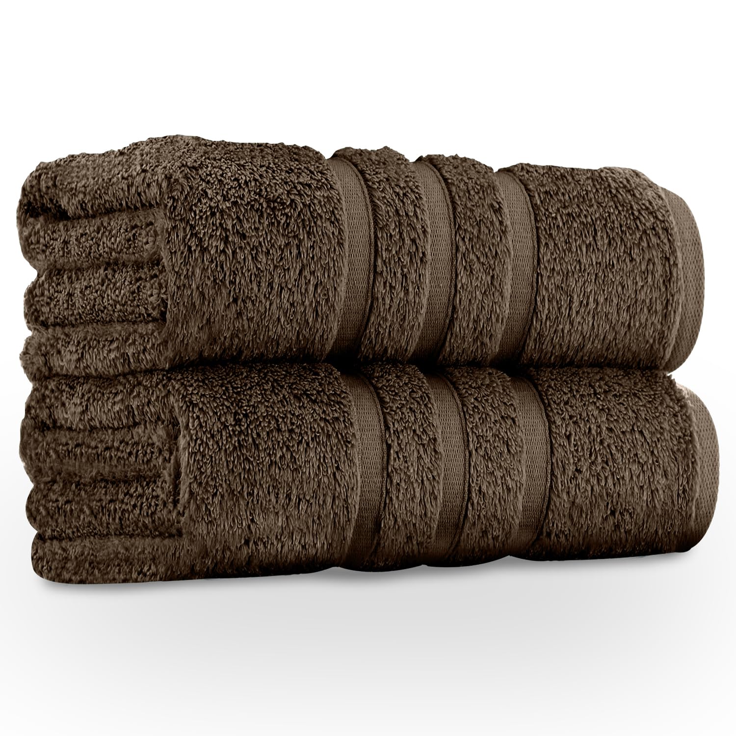 GC GAVENO CAVAILIA 550 GSM Jumbo Bath Sheets Towels Large 2Pk | Quick Dry & Highly Absorbent Extra Large Bath Sheets Cotton Towels Set | Hotel Quality Towel Super Jumbo Bath Sheet (100x180 Cm), Cocoa