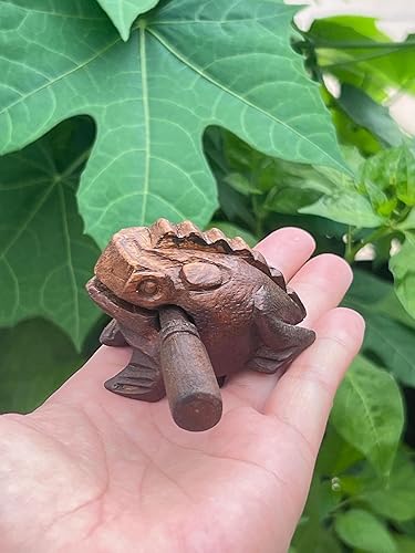 Vista 16 de Instrumentos de percusión hechos a mano con rana de madera, instrumento musical de rana de madera, juego de 3 piezas, rana de 4 pulgadas, rana de 3