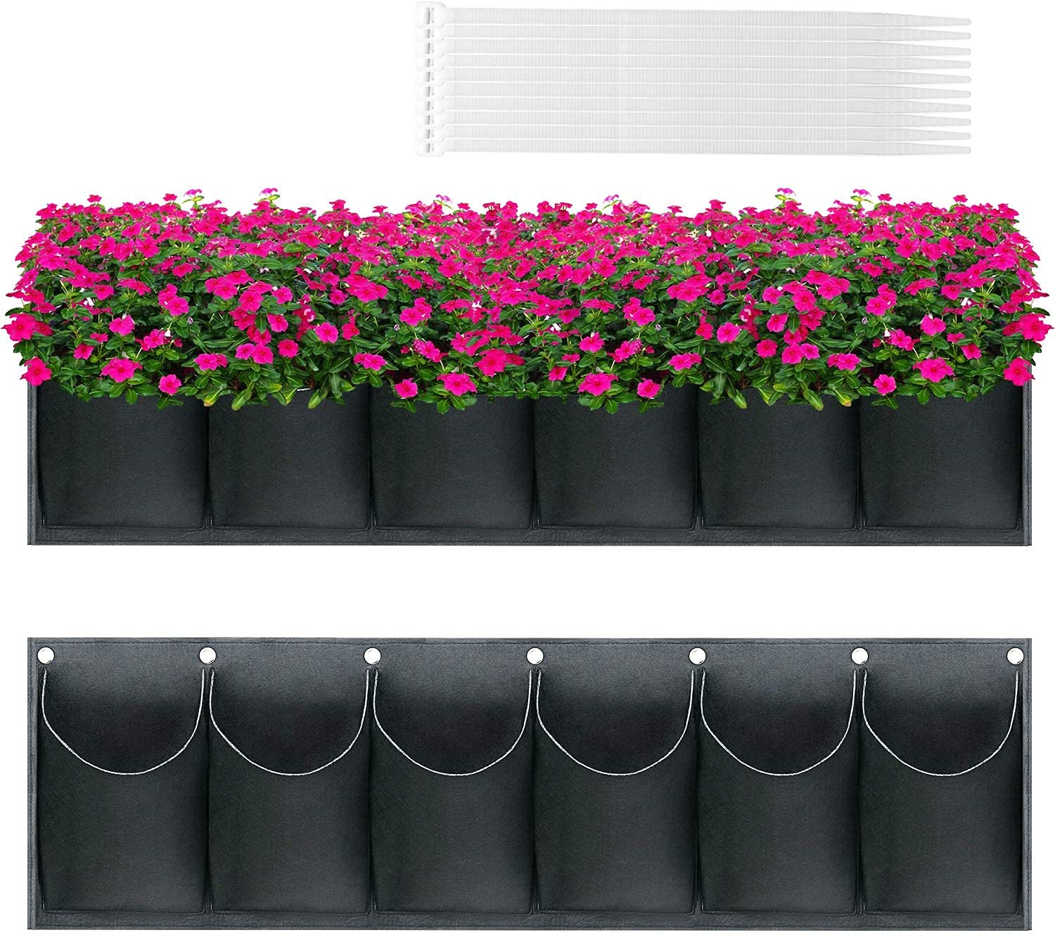 Otdorpatio Hänge-Pflanztasche Mit 6 Taschen – Wasserdichte Wandpflanzgefäße Für Garten & Innenraum (2021 Version)